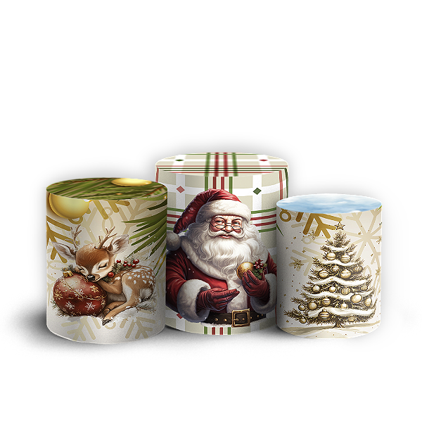 Trio Cilindro Sublimado 3D - Natal