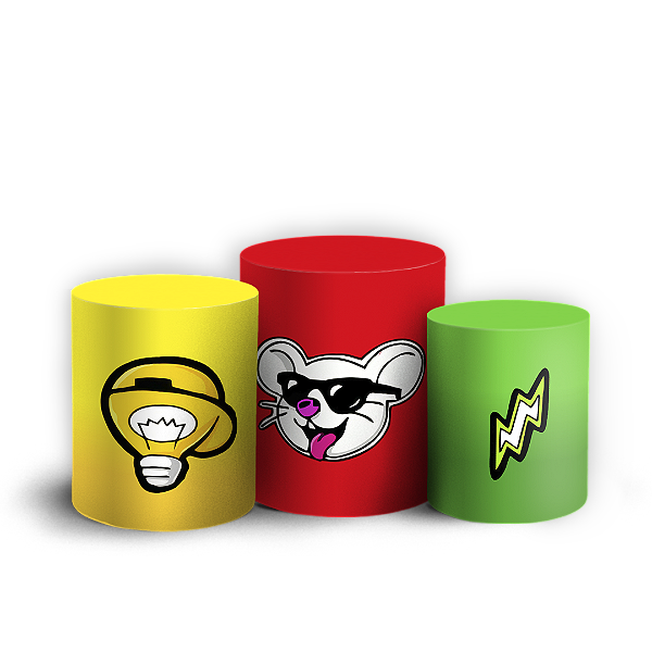 Trio Cilindro Sublimado 3D - Os Rosas