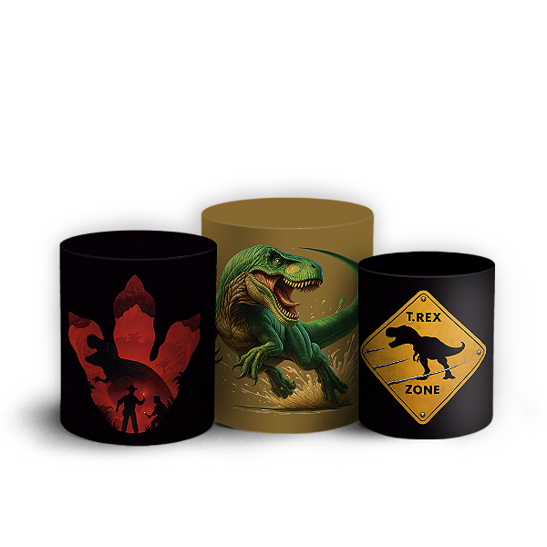 Trio Cilindro Sublimado 3D - Dinossauro