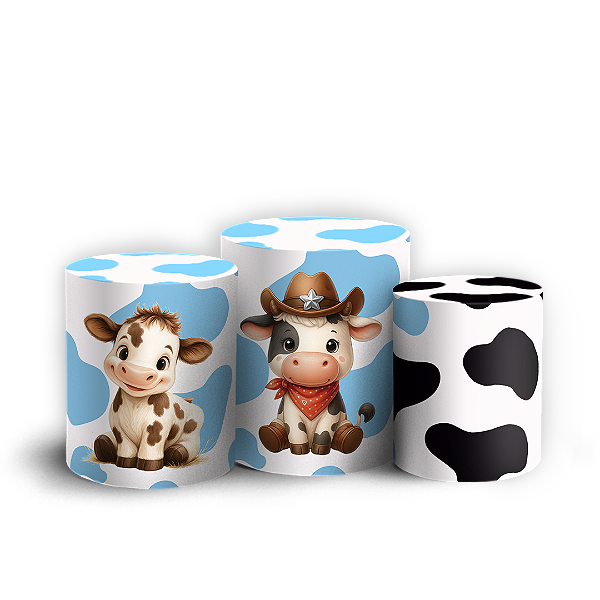 Trio Cilindro Sublimado 3D - Vaquinha Eu Amo Tetê