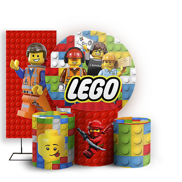 KIT Redondo Trio e Faixa Sublimado 3D - Lego