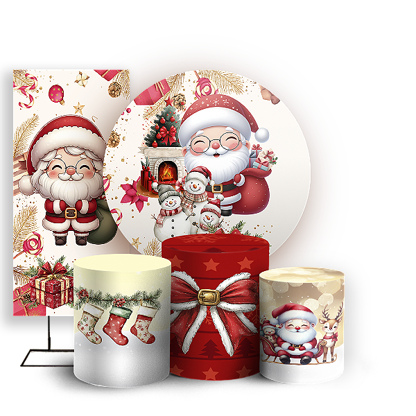 KIT Redondo Trio e Faixa Sublimado 3D - Natal