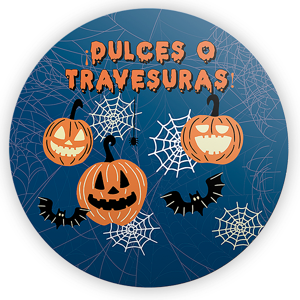 Painel Redondo Sublimado 3D - Noche de Brujas ES