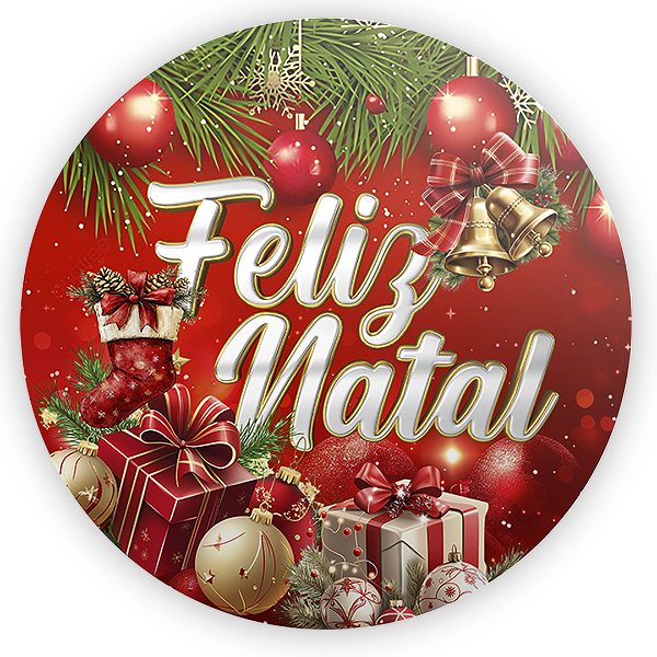 Painel Redondo Sublimado 3D - Natal