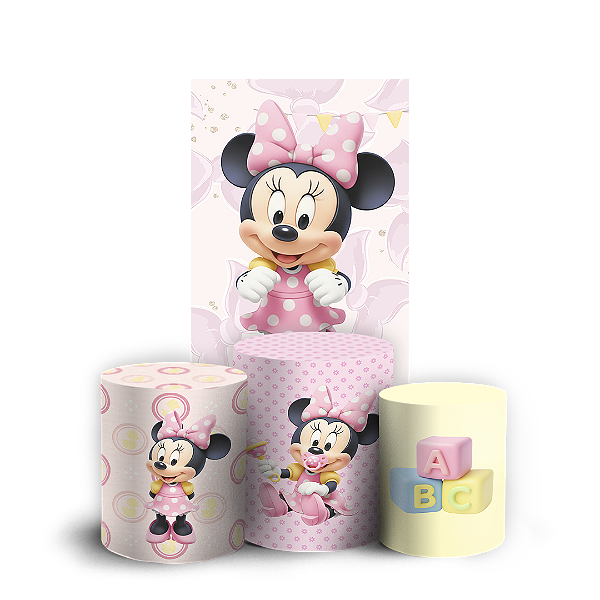 Faixa Lateral e Trio Cilindro Sublimado 3D Vest Facil - Minnie