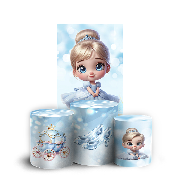 Faixa Lateral e Trio Cilindro Sublimado 3D Vest Facil - Princesa Cinderela