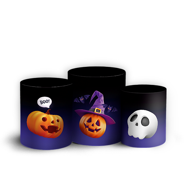 Trio Cilindro Sublimado 3D - Noche de Brujas ES