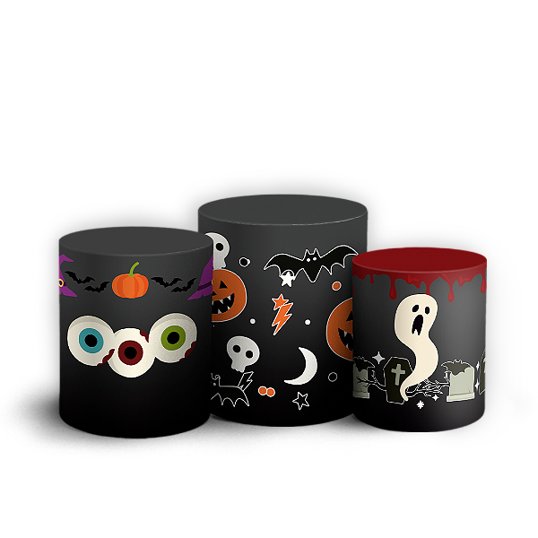 Trio Cilindro Sublimado 3D - Noche de Brujas ES