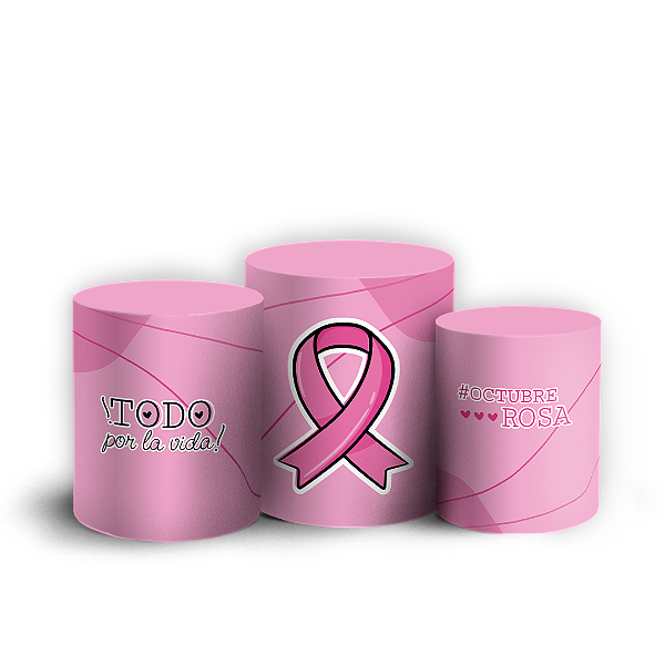 Trio Cilindro Sublimado 3D - Octubre Rosa ES