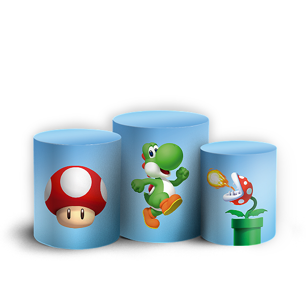 Trio Cilindro Sublimado 3D - Super Mario