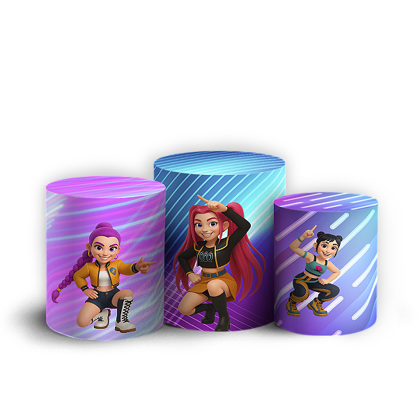 Trio Cilindro Sublimado 3D - Guerreiras Do K Pop