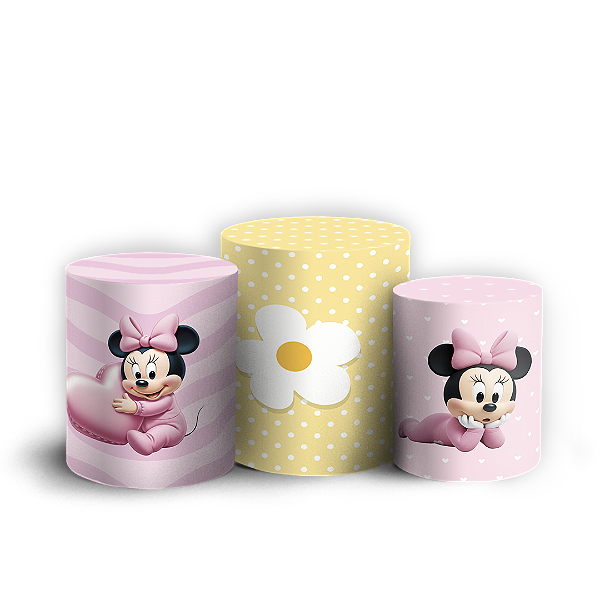 Trio Cilindro Sublimado 3D - Minnie