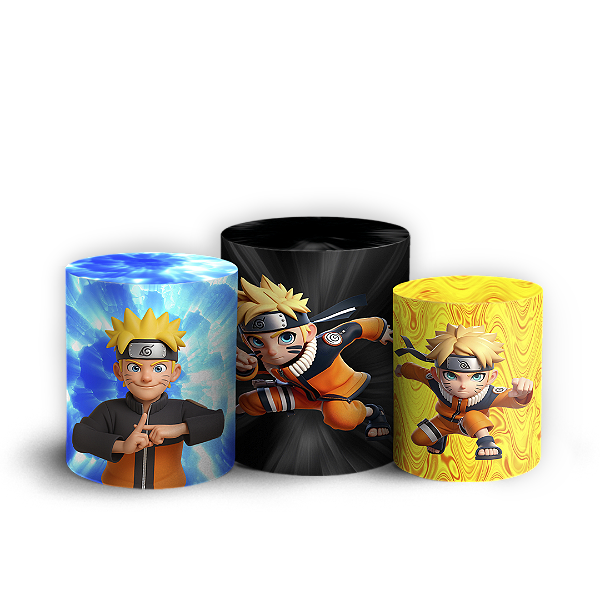 Trio Cilindro Sublimado 3D - Naruto