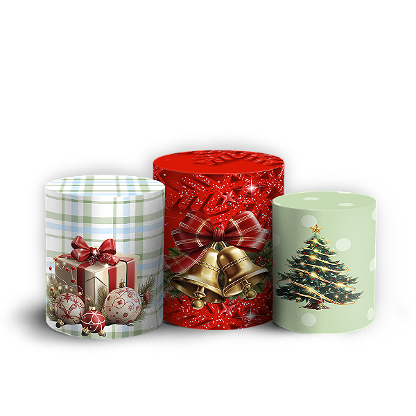 Trio Cilindro Sublimado 3D - Natal