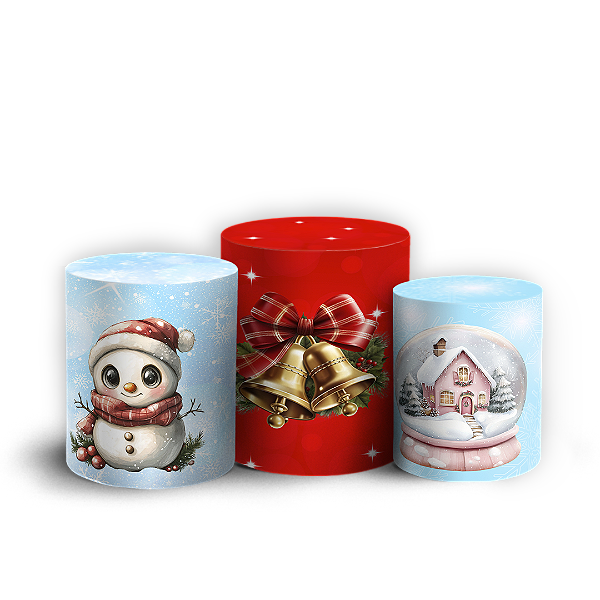 Trio Cilindro Sublimado 3D - Natal
