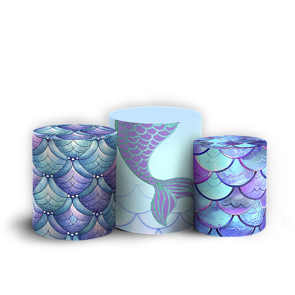 Trio Cilindro Sublimado 3D - Princesa Ariel Pequena Sereia