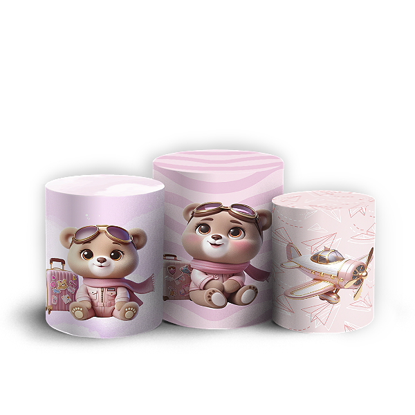 Trio Cilindro Sublimado 3D - Ursinha