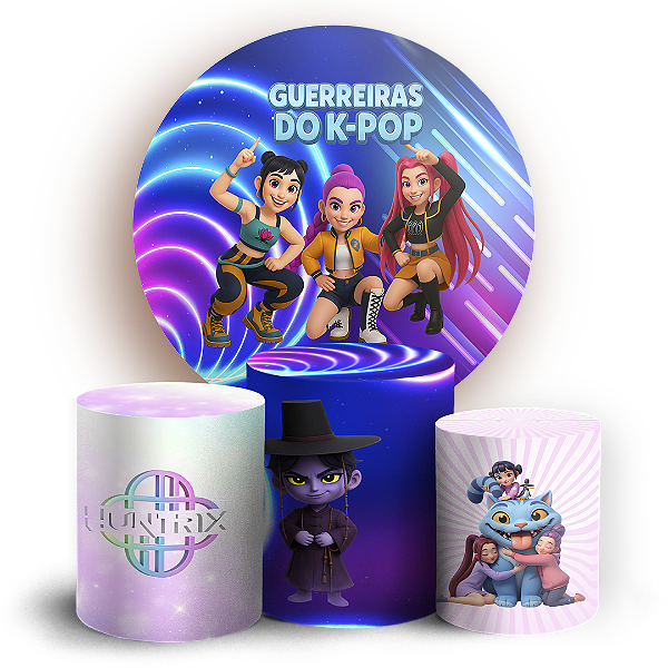 KIT Redondo e Trio Sublimado 3D - Guerreiras Do K Pop