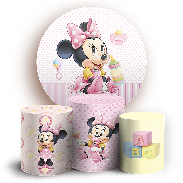 KIT Redondo e Trio Sublimado 3D - Minnie