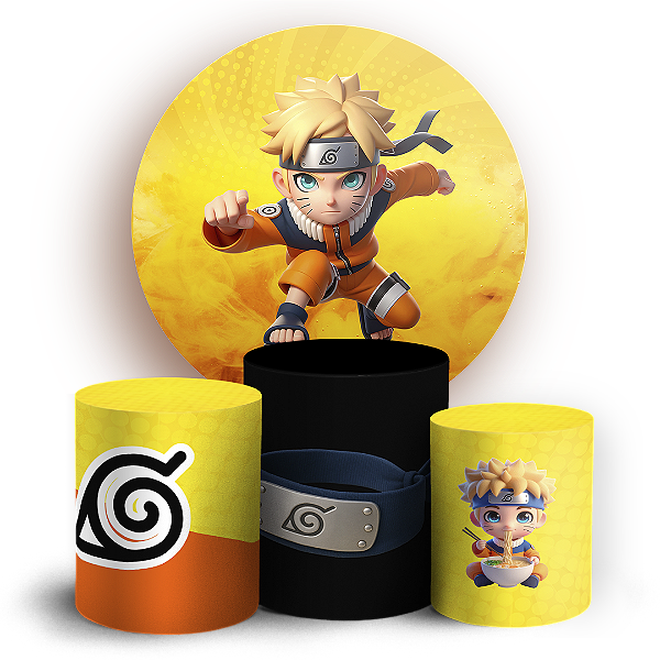 KIT Redondo e Trio Sublimado 3D - Naruto