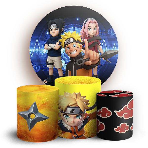 KIT Redondo e Trio Sublimado 3D - Naruto