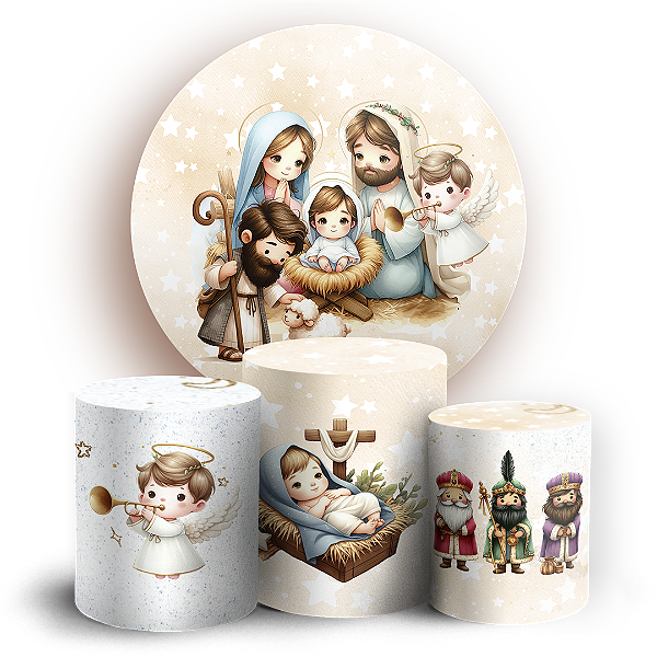 KIT Redondo e Trio Sublimado 3D - Natal