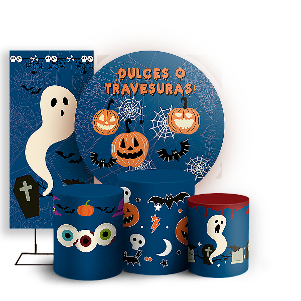 KIT Redondo Trio e Faixa Sublimado 3D - Noche de Brujas ES