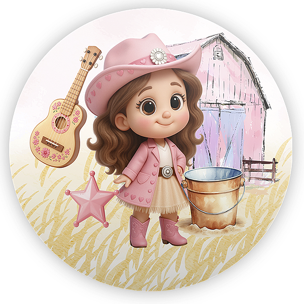 Painel Redondo Sublimado 3D - Fazendinha