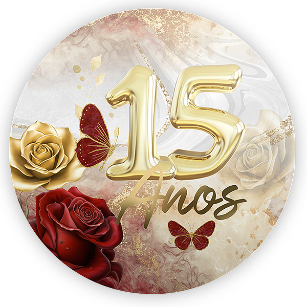 Painel de Mesa Sublimado 3D - 15 Anos