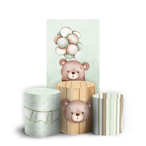 Faixa Lateral e Trio Cilindro Sublimado 3D Vest Facil - Urso