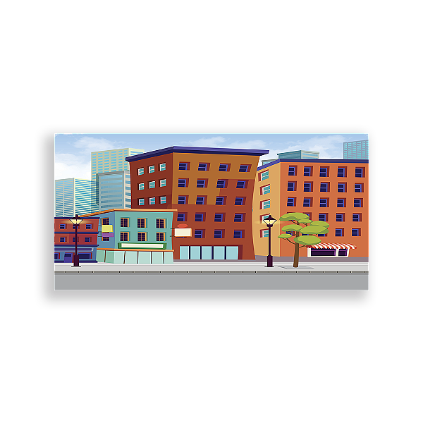 Painel Retangular Sublimado 3D - Fundo Cidade Herois