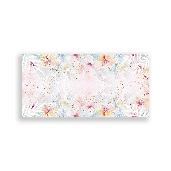 Painel Retangular Sublimado 3D - Fundo Floral Lilo e Stitch