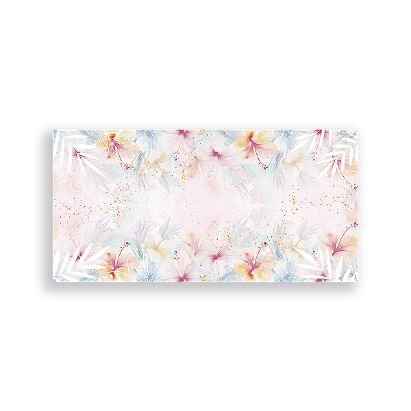 Painel Retangular Sublimado 3D - Fundo Floral Lilo e Stitch