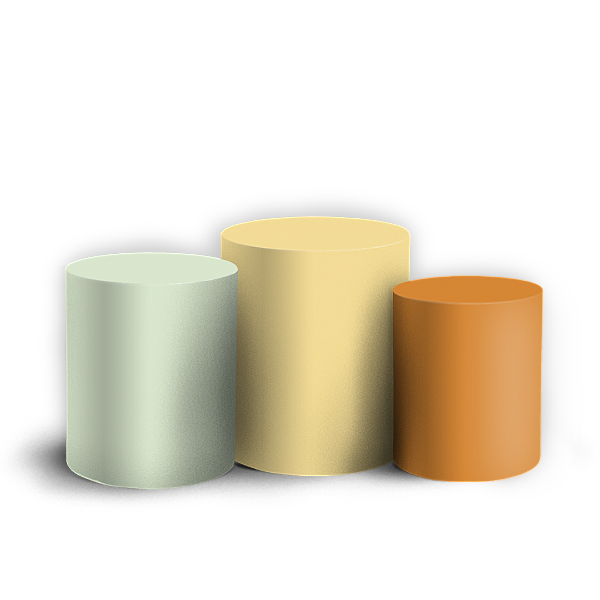 Trio Cilindro Sublimado 3D - Cores