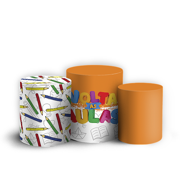 Trio Cilindro Sublimado 3D - Volta as Aulas