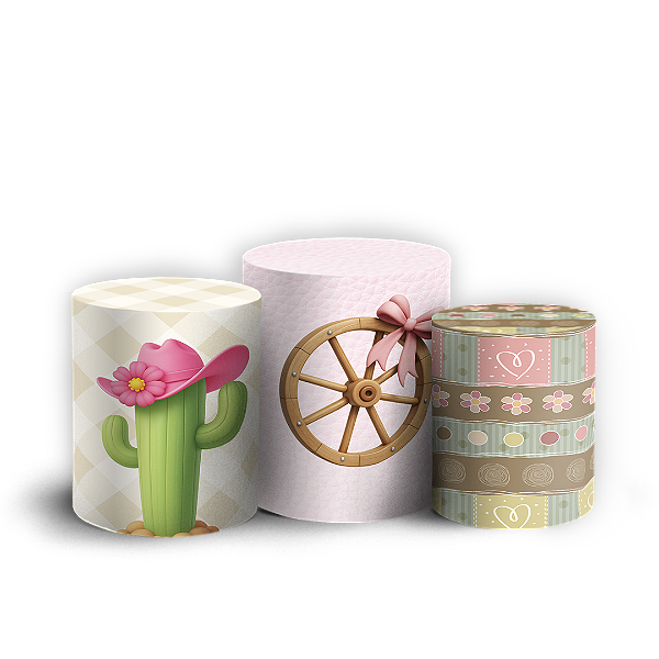 Trio Cilindro Sublimado 3D - Fazendinha