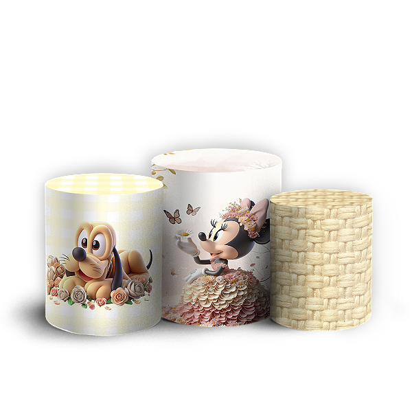Trio Cilindro Sublimado 3D - Minnie