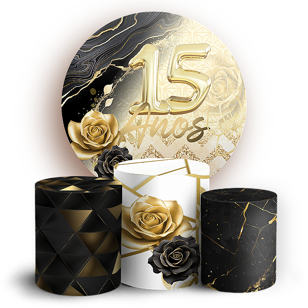 KIT Redondo e Trio Sublimado 3D - 15 Anos