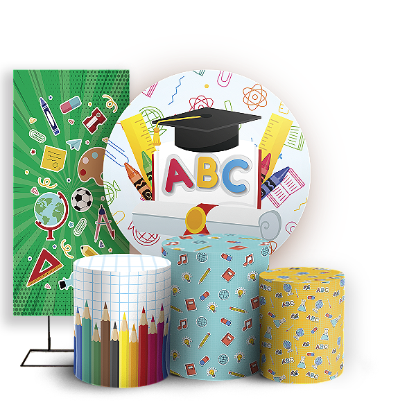 KIT Redondo Trio e Faixa Sublimado 3D - Formatura ABC