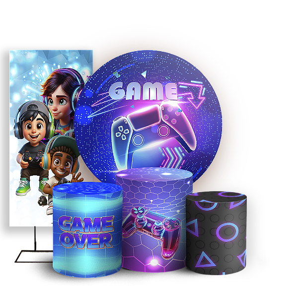 KIT Redondo Trio e Faixa Sublimado 3D - Video Games