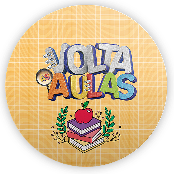Painel Redondo Sublimado 3D - Volta as Aulas