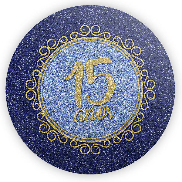 Painel Redondo Sublimado 3D - 15 Anos