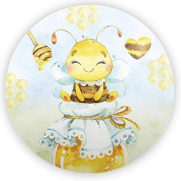 Painel Redondo Sublimado 3D - Abelha