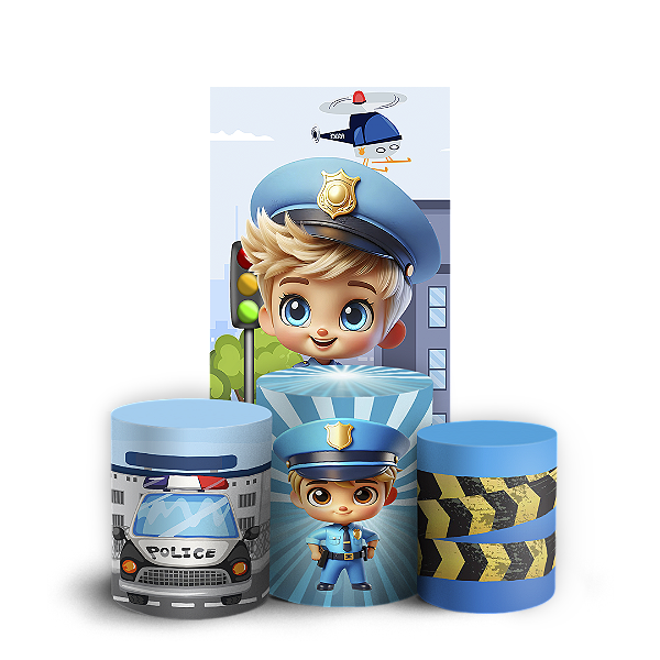 Faixa Lateral e Trio Cilindro Sublimado 3D Vest Facil - Polícia