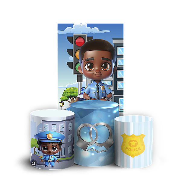 Faixa Lateral e Trio Cilindro Sublimado 3D Vest Facil - Polícia