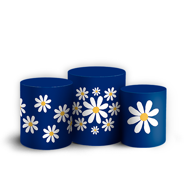 Trio Cilindro Sublimado 3D - Flor Margarida