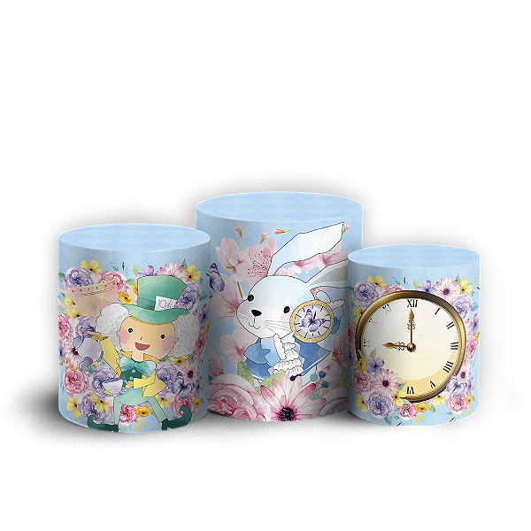 Trio Cilindro Sublimado 3D - Alice no País das Maravilhas