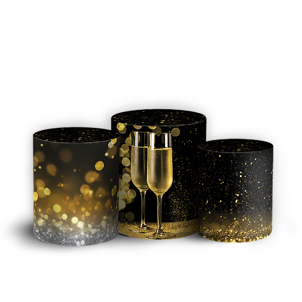 Trio Cilindro Sublimado 3D - Ano Novo