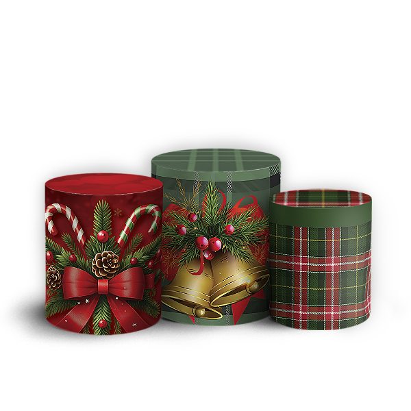 Trio Cilindro Sublimado 3D - Natal