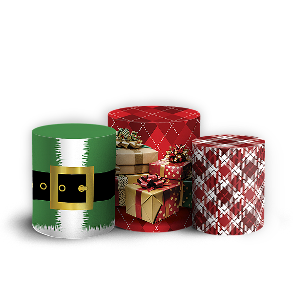 Trio Cilindro Sublimado 3D - Natal